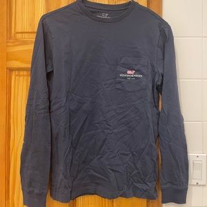 Vineyard Vines Mens Vintage Long Sleeve Tee, Navy Size XS